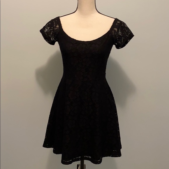 lace mini skater dress